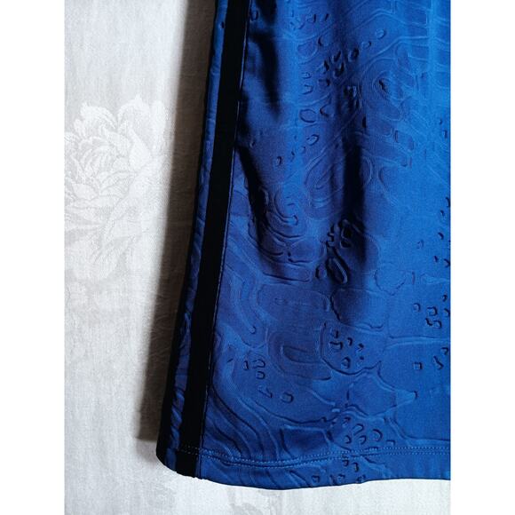 Adidas Skirt Small Blue Textured Zip Back Bloke Elastic Waist - Picture 3 of 10